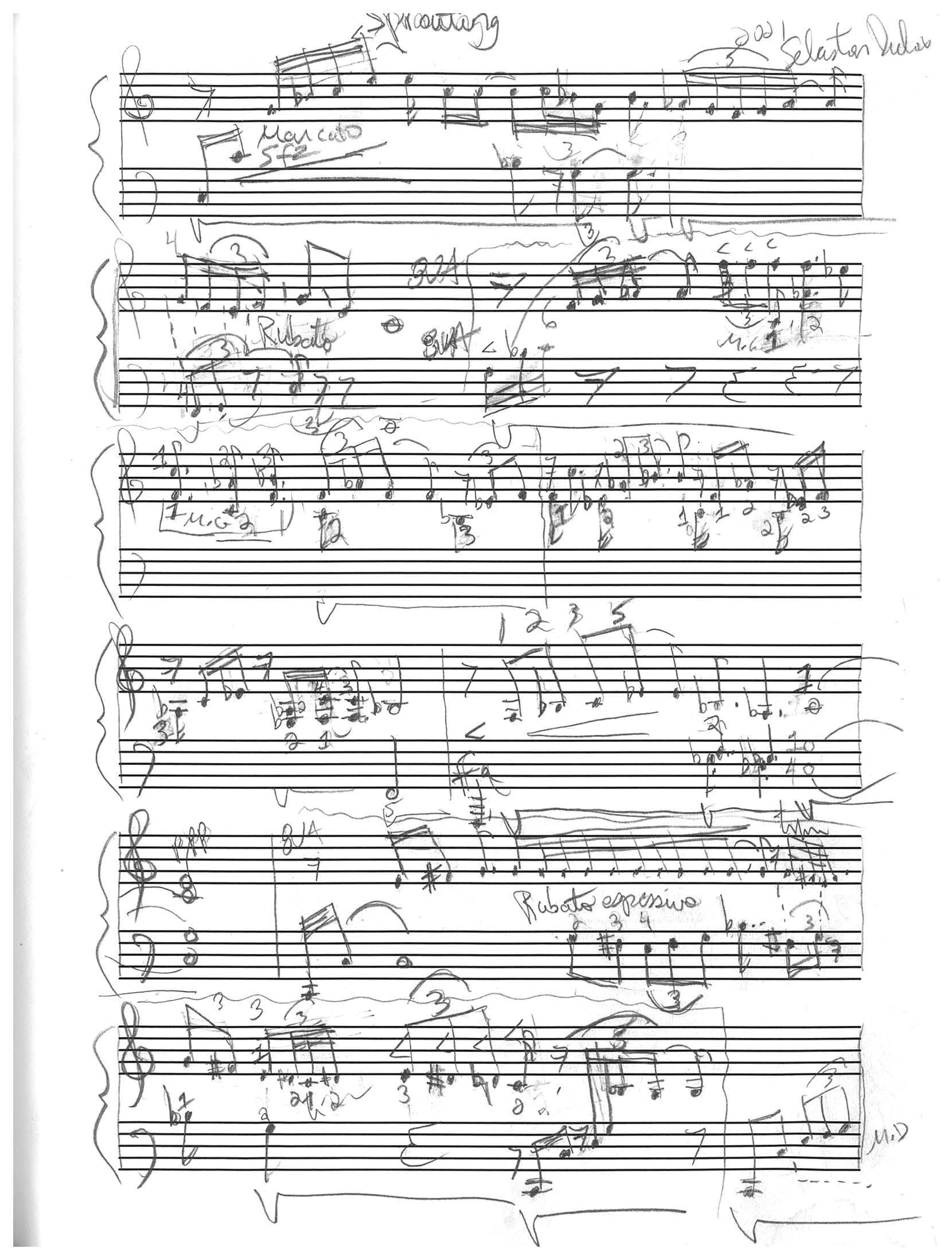 Première page de la partition Sprouting de Sébastien Dubois